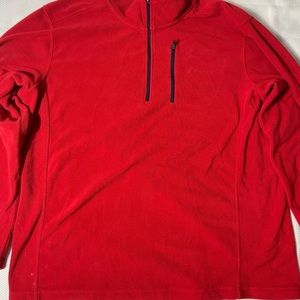 Eddie Bauer fleece quarter zip up red sweatshirt sweater mens size XL
